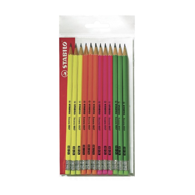 12 Matite in Grafite Swano Fluo Stabilo