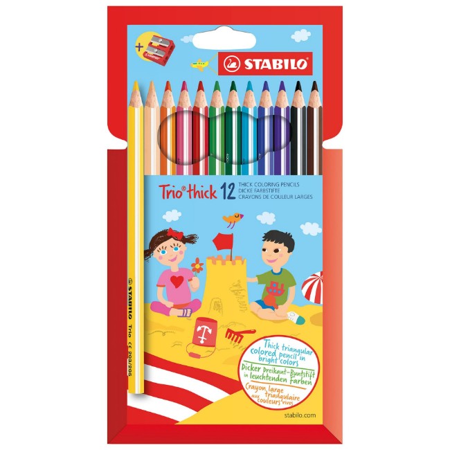 Immagine di Pastelli Trio Maxi (12 Pezzi + Temperino) 