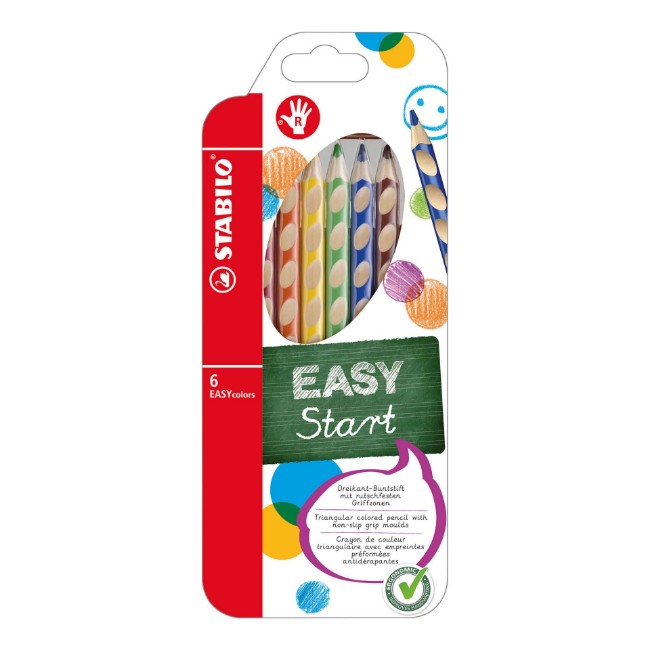 Immagine di Pastelli Easycolors R Ergonomici per Destrimani (6 Pezzi) 