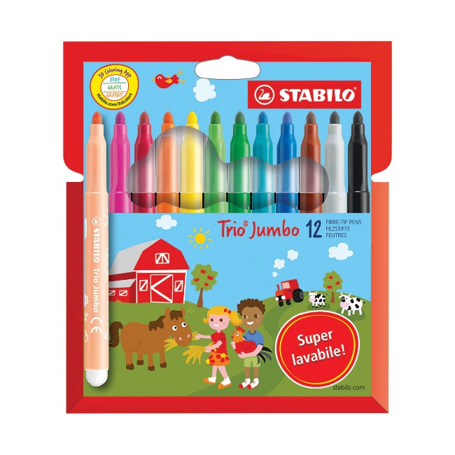 Immagine di Pennarelli Trio Jumbo (12 Pezzi) 