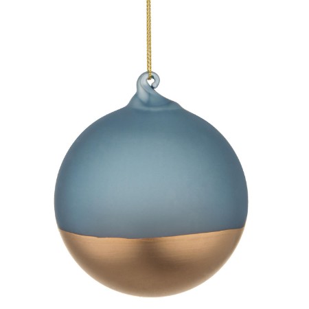Immagine di Pallina Natalizia 80mm in Vetro Ground Blu Opaco
