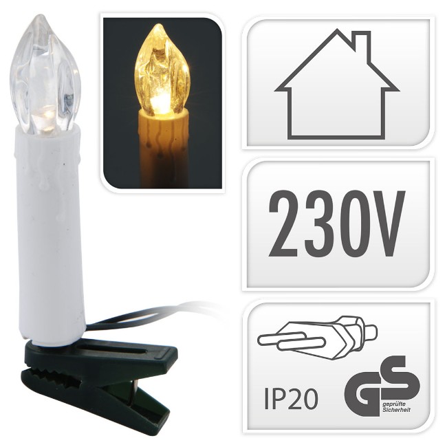 Immagine di Luci di Natale 50 Candele Led con Clip - Luce Calda