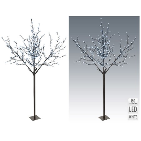 Albero Luminoso con Fiori 180cm Bianco Freddo 180 LED