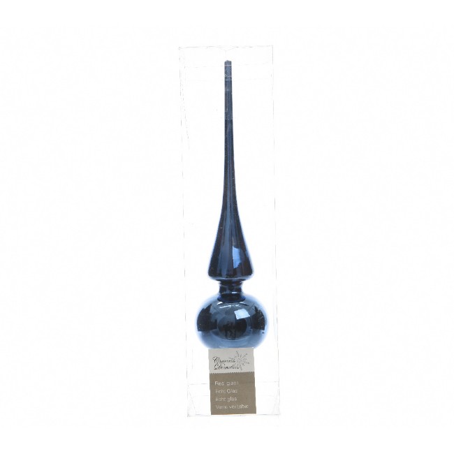 Puntale Albero Natale 26cm in Vetro Blu Notte