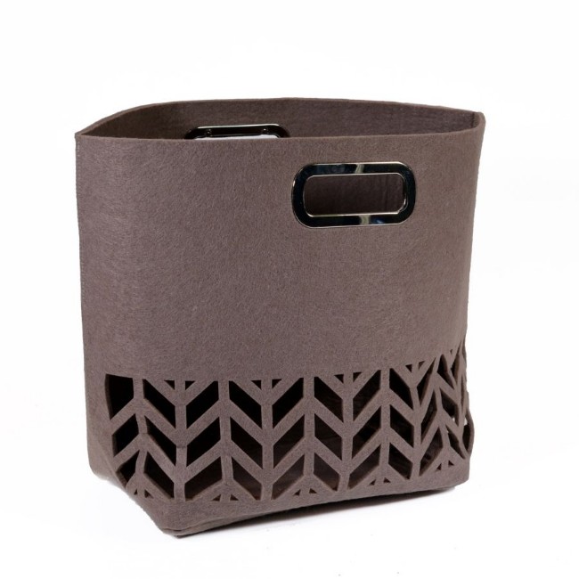 Immagine di Borsa Feltro Tortora Traforato 49x18x33cm 
