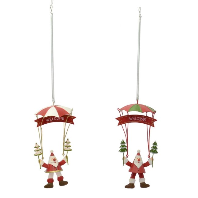 Immagine di Decorazione Paracadute Metallo con Babbo Natale