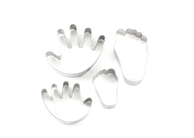 Immagine di Stampini per biscotti Mani e Piedi 4 pezzi Eva Collection 