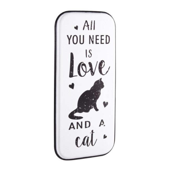 Immagine di Decorazione da Parete in Metallo Bizzotto Cat con Scritta 38x82 cm