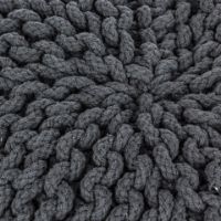 Immagine di Pouf Rotondo Bizzotto Tricot Grigio Scuro in Cotone Ø45 cm