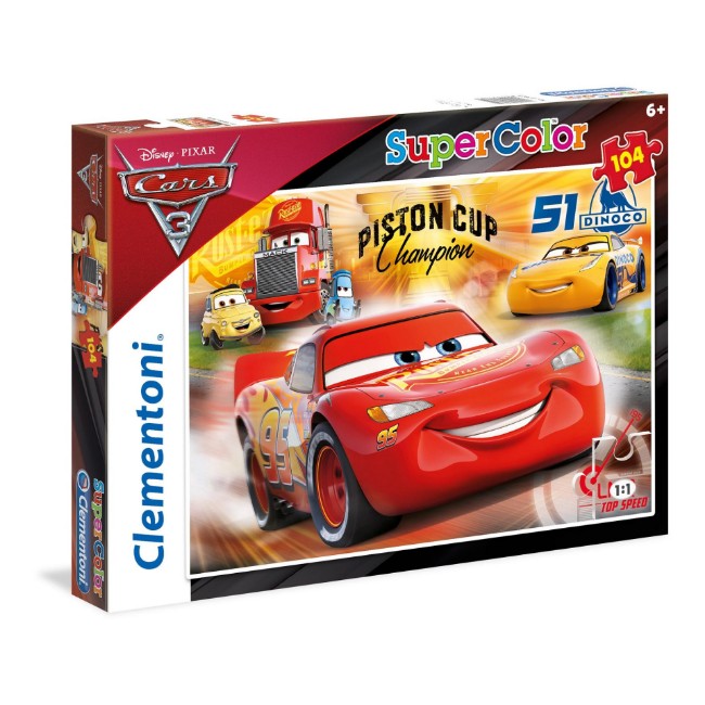 Clementoni 08513 Puzzle Cars 3 Per Bambini - 30 Pezzi, Maxi Formato 33,5 X 23,5 Cm, Da 3 Anni