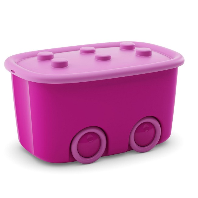 Immagine di Scatola Funny Box Rosa con Ruote 58 x 38,5 x 32cm