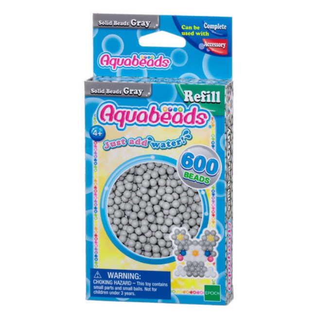 Immagine di Aquabeads Ricarica Perline Classiche Grigio - Confezione da 600 Pezzi