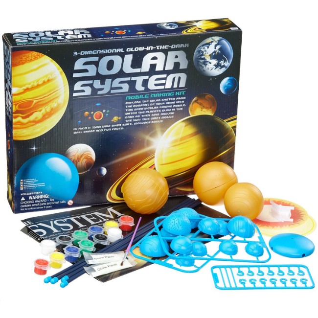 Baker Ross FX315 Kit Sistema Solare Rotante Mobile in Legno - Set di 4, Giochi Educativi