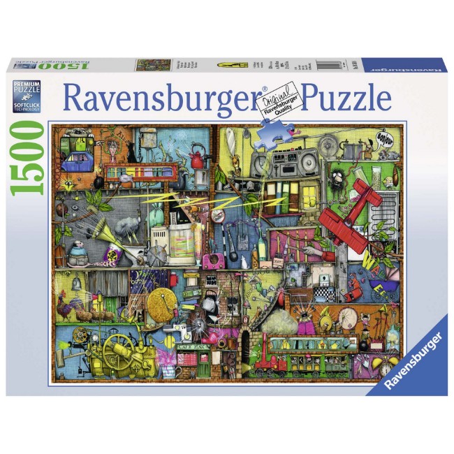 Tavolo puzzle da 1500 pezzi con ruote e cassetti, altezza