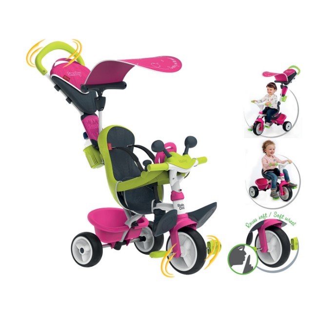 Paniate - Triciclo Evolutivo 4 in 1 Baby Driver Confort Girl Smoby in ...