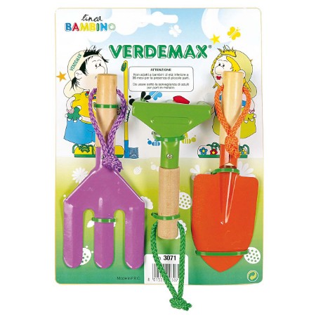 Immagine di Set Completo di 3 Attrezzi con Manico Corto per Bambini 