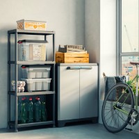 Immagine di Kis Linear Armadio Basso in Resina 68x39x90cm con 1 Ripiano Regolabile,  Uso Interno ed Esterno