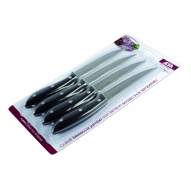 Immagine di Blister 4 Pezzi Coltelli Bistecca Jumbo 