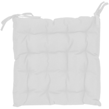 Immagine di Cuscino Bianco Trapuntato con Laccetti per Sedia da Esterno 40x40x6cm