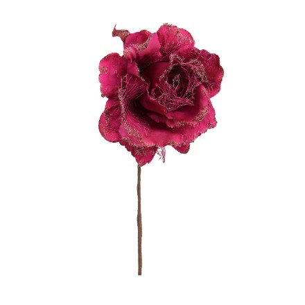 Immagine di Pick Decorazione Floreale Rosa Borgogna