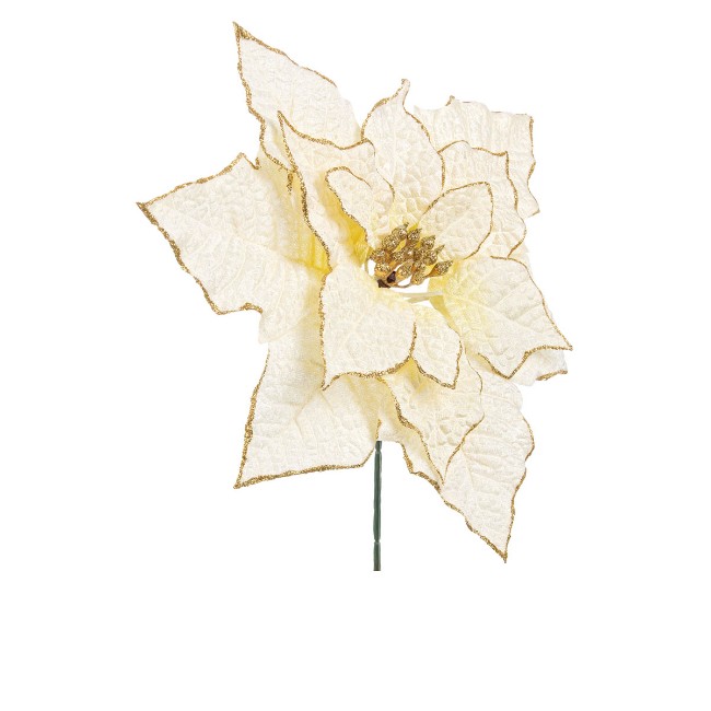 Immagine di Pick Decorazione Floreale Stella di Natale Excelsior - Oro