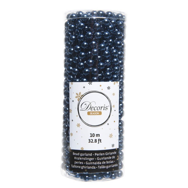 Filo Decorativo Natalizio con Palline 1000cm Blu Notte