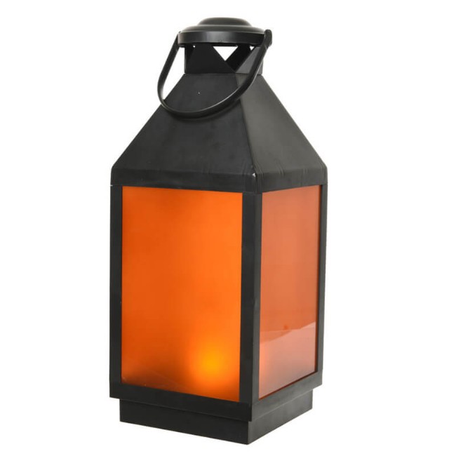 Immagine di Lanterna Nera Effetto Fiamma (46 cm)