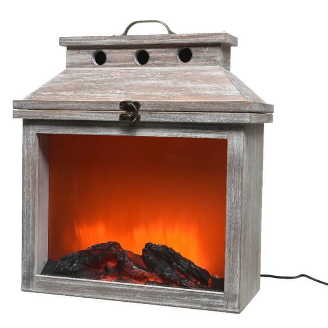 Immagine di Camino in Legno con Fuoco (35 cm)