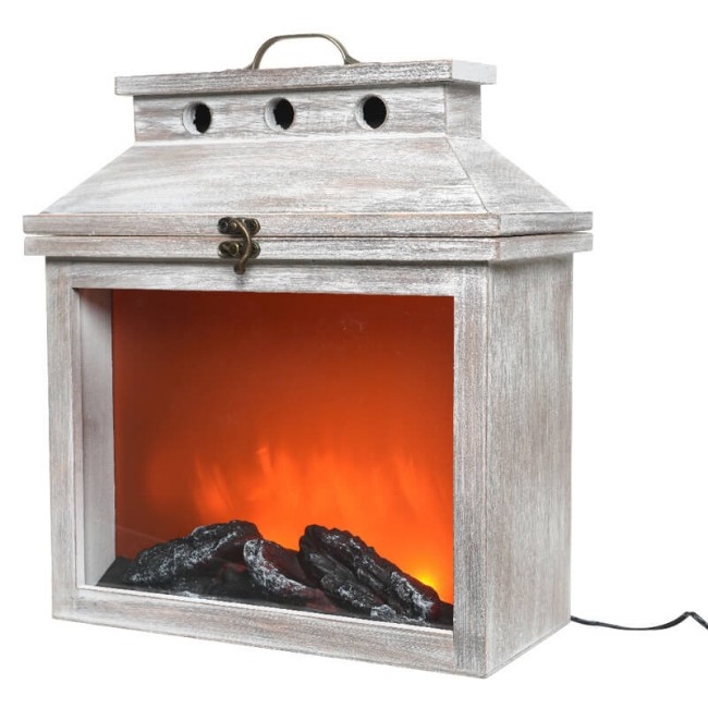 Immagine di Camino in Legno con Fuoco (52 cm)