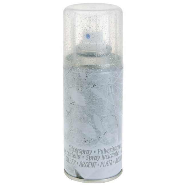 Paniate - Spray Glitter Argento per Decorazioni Natalizie (150 ml