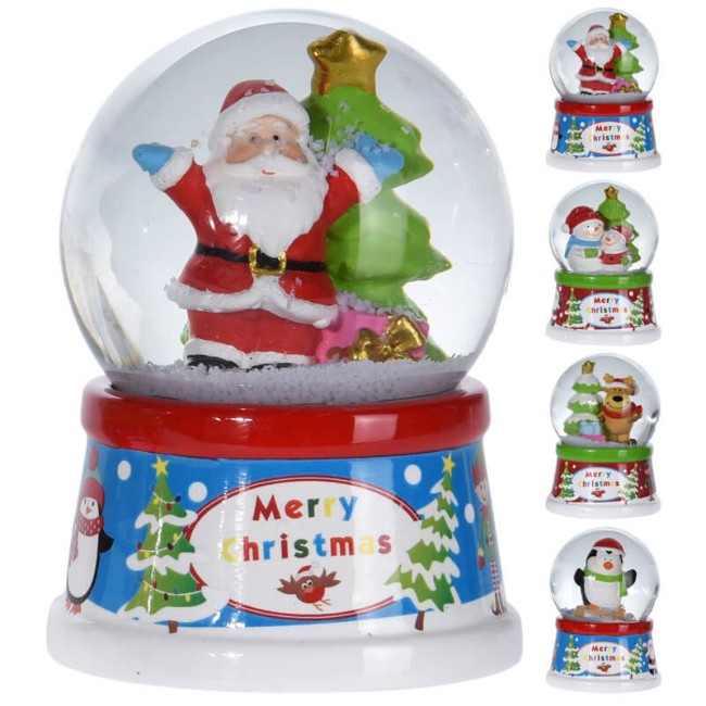 Immagine di Palla di Neve in Resina e Vetro - Decorazione Natalizia Assortita