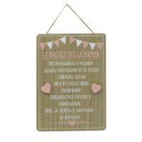 Immagine di Targhetta in Legno Le Regole di Mamma e Nonna 