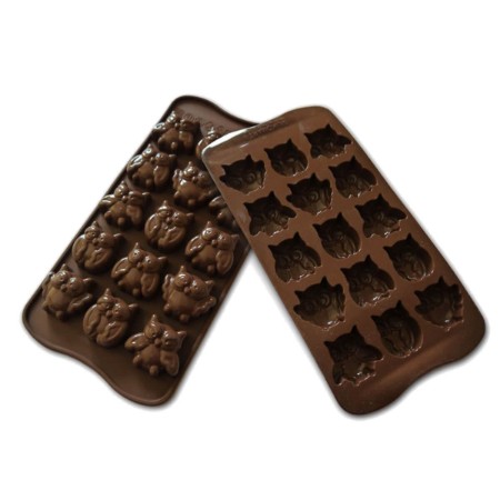 Immagine di Stampo Easy Choc in Silicone 15 Cioccolatini Gufi 