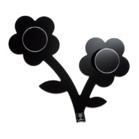 Immagine di Foppapedretti Appendiabiti da Parete a Forma di Fiore Nero