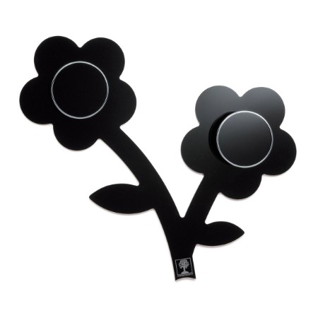 Immagine di Foppapedretti Appendiabiti da Parete a Forma di Fiore Nero