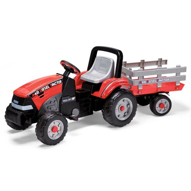Peg Perego Trattore a Pedale Maxi Diesel Tractor con Rimorchio
