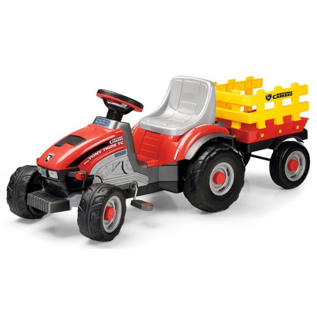 Paniate Trattore a Pedale Mini Tony Tigre con Rimorchio Peg