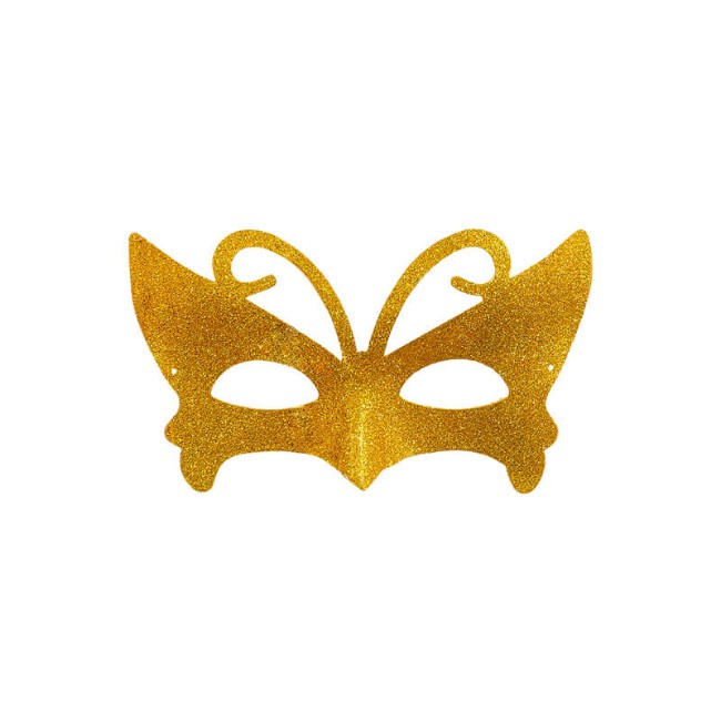 Immagine di Maschera Farfalla con Glitter Oro 