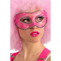 Immagine di Maschera con Pizzo Rosa e Strass 