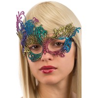 Carnival Toys Maschera Multicolor in Tessuto Macramé