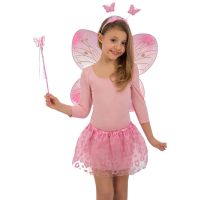 Immagine di Set Farfalla Cerchietto, Gonna e Bacchetta Magica Rosa 