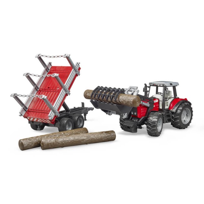 Immagine di Trattore Massey Ferguson con Rimorchio Legname 02046 