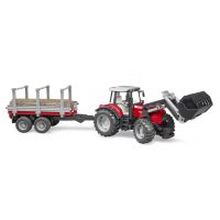 Immagine di Trattore Massey Ferguson con Rimorchio Legname 02046 
