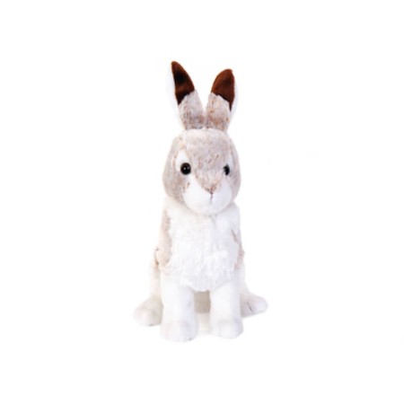 Peluche Coniglio Con Bocca Mobile 30 Cm Morbidissimo Bianco - Burattino A Dito Per Bambini