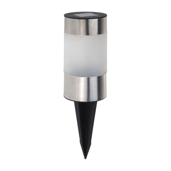 Immagine di Lampada Solare a Cilindro in Acciaio Inox con LED