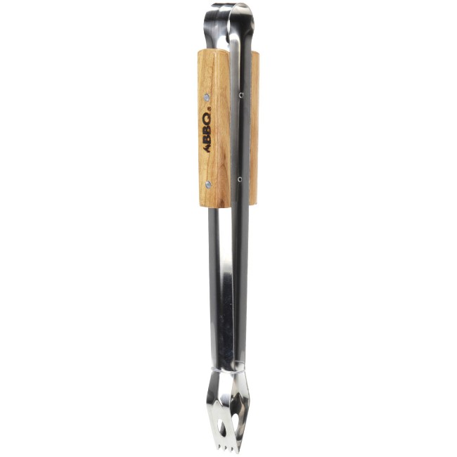 Immagine di Pinza per Barbecue in Acciaio Inox con Manico in Legno - 40 cm