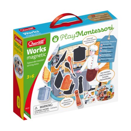 Immagine di Quercetti Play Montessori Il Gioco dei Mestieri Chef e Muratore Works Magnetic 0623 