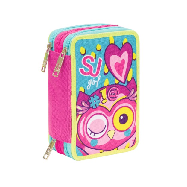 Astuccio SJ Gang 3 Zip Bambino - 45 Pezzi, Pastelli, Pennarelli, Materiale Scolastico - Foto 4