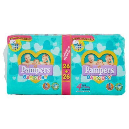 Immagine di Pannolini Baby Dry 4 Maxi (7-18 kg) Confezione da 52 pezzi