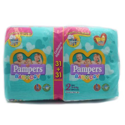 Immagine di Pannolini Baby Dry 2 Mini (3-6 kg) Confezione da 62 pezzi
